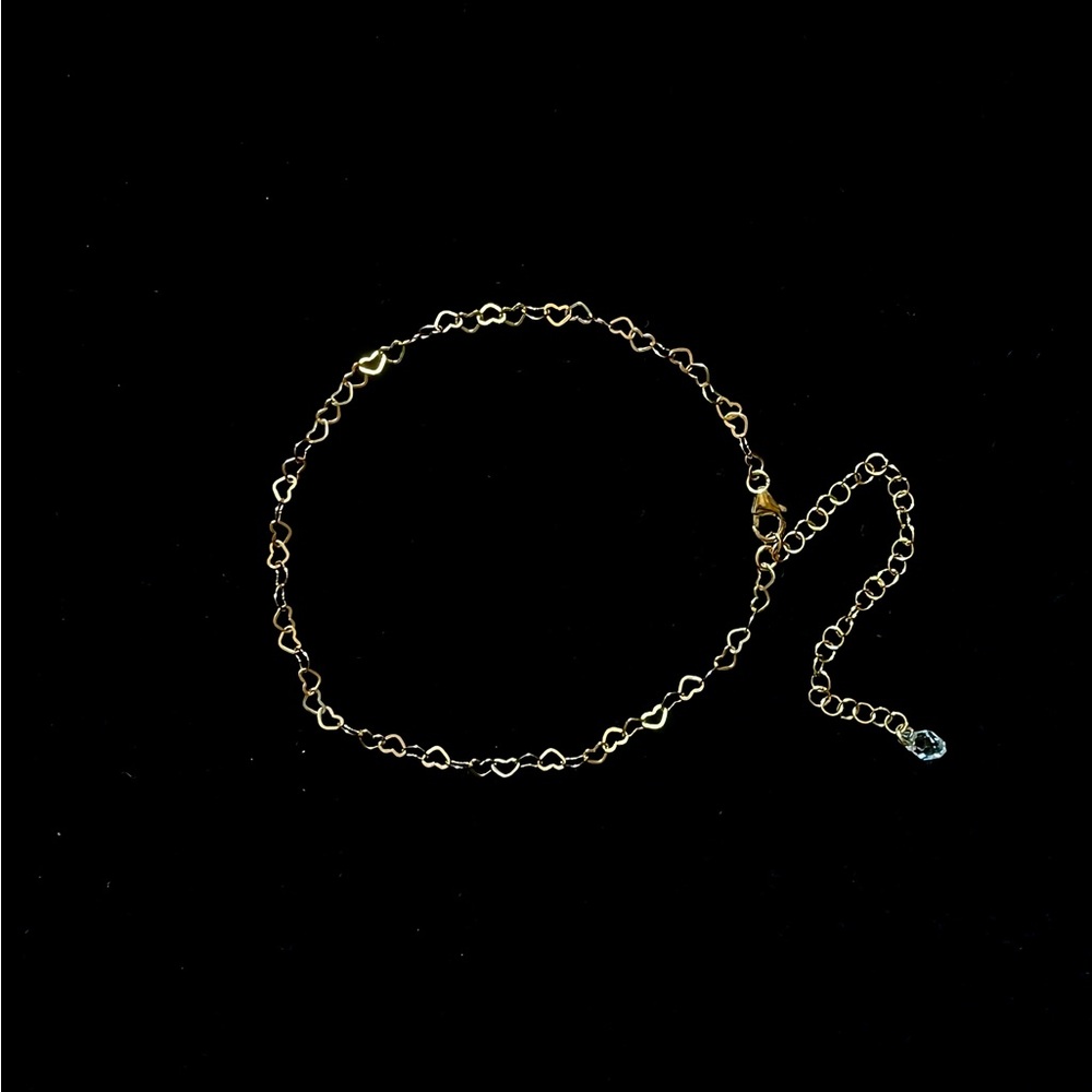 18K Gold Heart Chain Necklace • Real Gold